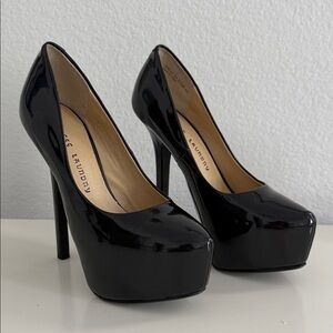 Chinese Laundry Glossy Black Platform Heels